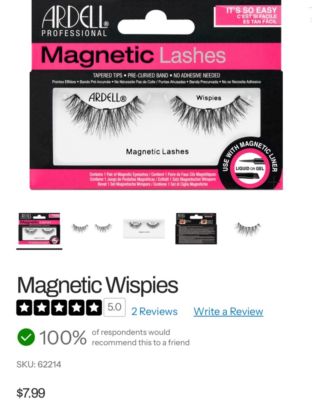 🔥 8 Bundle Deal! Ardell Magnetic Lashes Double Demi Wispies  – $25 - Picture 5 of 6